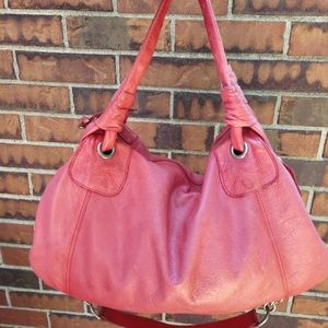 Soft leather KGB BLACK LABEL handbag with 2 sraps.